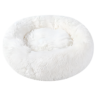 毛絨深度睡眠寵物睡窩, 1個, 白色