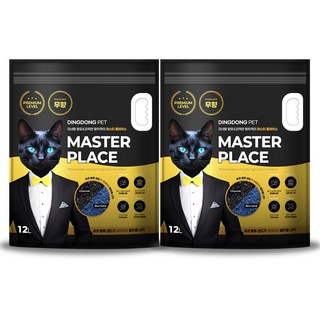 딩동펫 마스터 플레이스 미네랄 벤토나이트 고양이 모래, 12L, 2개, 무향