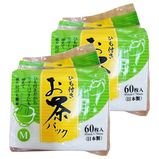 日本製沖泡濾袋 寬底設計 附棉繩 一次性使用, 白色, 2包, 60入