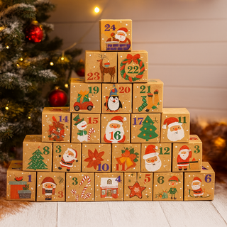 聖誕節降臨曆禮物盒24件組, 1套, 雪人