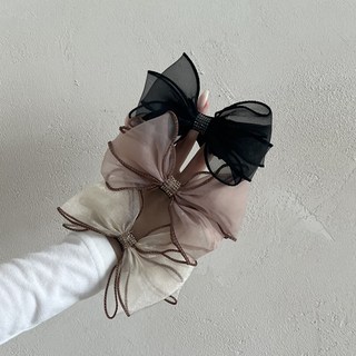 워더미 러블리 짱짱 큐빅 쉬폰 리본 포인트 헤어슈슈 머리끈 3종 세트 F507