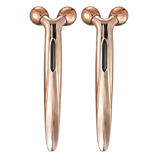 Andorse 3D緊緻V臉按摩棒 香檳玫瑰 V臉神器 臉部按摩 滾輪按摩棒, 2件