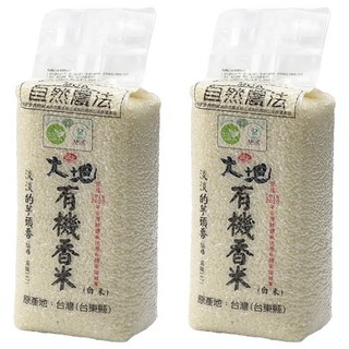 池上多力米 池上大地 有機香白米, MOA自然農法, 台灣台東縣產, 高雄147, 1.5公斤, 2包, CNS一等