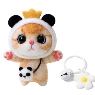 YoungMarket DIY 貓咪羊毛氈套組, 1套, 熊貓