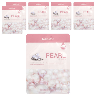 Farm stay 植物莊園 珍珠提亮保濕精華面膜 Set 絲滑柔軟 貼合臉部肌膚 珍珠萃取, 1入, 6片
