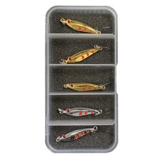 MR.BEE 蜜蜂先生 金屬路亞釣勾套組 跳跳魚, 跳跳魚 金色 + 銀色, 3g, 1組