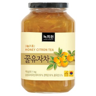 NOKCHAWON 綠茶園 蜂蜜柚子茶 1公斤, 含有豐富果肉, 口感飽滿, 適合冷沖或熱泡, 1kg, 1入, 1罐