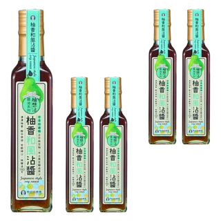 麻豆區農會 柚香和風沾醬, 濃濃柚香 酸中帶甜 甘醇順口 黑豆釀造180天 不含防腐劑, 230ml, 5瓶