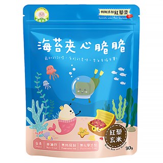 NATURMI 幸福米寶 海苔夾心脆脆 紅藜玄米, 非油炸, 無防腐劑, 無化學添加, 30g, 1包