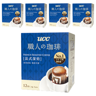 ucc 職人的珈琲 法式深焙濾掛式咖啡, 8g, 12包, 5盒