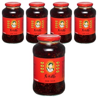 老干媽 風味豆豉油制辣椒，傳統釀造，香辣好滋味，廚房必備, 740g, 5罐
