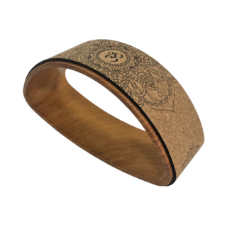 NicoFun 愛定做 橢圓瑜伽輪 瑜珈輔助用品 天然軟木色 瑜珈伸展, 1個