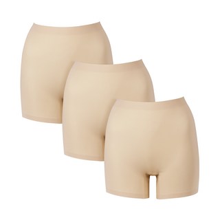 BASE ALPHA ESSENTIALS 女性尼龍彈性無痕平口褲3件組, 膚色