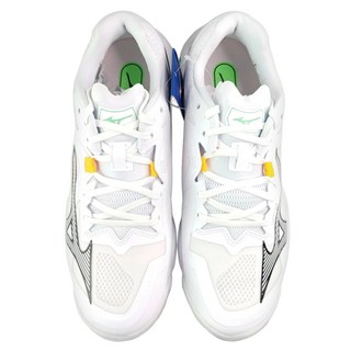 Mizuno 美津濃 WAVE LIGHTNING Z8 白色 + 翡翠綠 輕量透氣 緩震防滑 專業排球鞋, 30cm