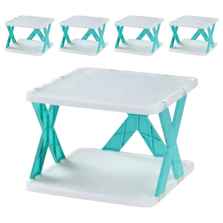 多層簡易鞋架組 DIY自由拼接 廣泛適用便利收納, 藍色, 1組