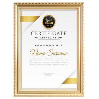 TRENY 金賞獎狀證書相框, 美觀精緻，提升空間質感，可直立/橫躺/壁掛，節省空間, 金色, A4, 1個