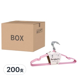 BangJiaShi 幫家適 防滑成人衣架/曬衣架 成人款, 200支, 北歐粉