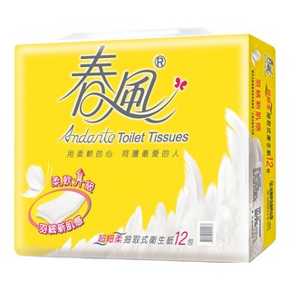 春風 超細柔抽取式衛生紙 2層 110張, 12包, 1袋