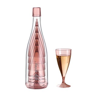 착한살림 휴대용 플라스틱 와인잔 5p 세트 핑크, 200ml, 1세트