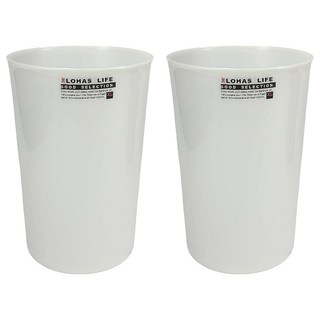 JEAN YEEN 展瑩 垃圾桶 紙林 收納桶 2個 9.5公升, 直徑23 x 高29cm, 珍珠白, 1組