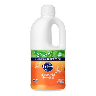 Kao 花王 珂珂透 Cucute 餐具洗碗精補充瓶 柑橘香, 1.25L, 1瓶