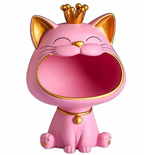 摩達客 皇冠馬卡龍系招財貓開運擺飾(粉色) 可愛造型 增添生活樂趣, 28.5 x 16.5 x 19 cm