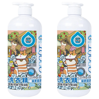 臭味滾 ODOUT 洗衣精 貓家庭適用 淡花香, 清潔成分升級，有效分解皮屑與油脂, 1L, 2瓶