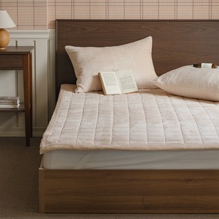 韓國 amante 靈魂伴侶法蘭絨超細纖維床墊, 淺褐色