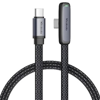 Mcdodo 麥多多 90° Lightning 數據線 3A快充 LED指示燈, 1.8m, 黑色, 1條