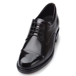 博寧本色牛皮高寬直尖氣墊正裝鞋5.5cm LC059BK