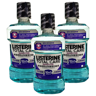 李施德霖全效護理抗敏感漱口水 750ml 不含酒精 口感溫和, 3瓶