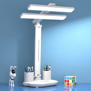 小麥購物 LED雙頭檯燈 基礎充電款 L273, 白色