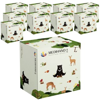 MEDIHAND 美恆 PVC透明手套 彩繪 L號, 50個, 10盒