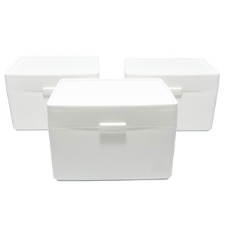 HIMARAYA 掀蓋純白立方收納盒 3個 桌面收納 文具收納小物整理, C型, 1組