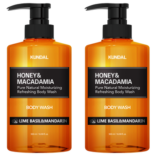 KUNDAL 昆黛爾 蜂蜜澳洲堅果保濕沐浴露 Lime Basil&Mandarin, 500ml, 2瓶