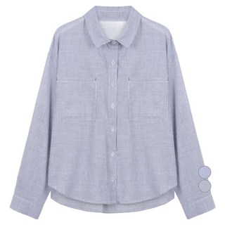 ab.f.z 女用縫線棉質可捲袖條紋襯衫 AFZ3MB41