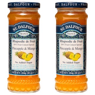 ST.DALFOUR 聖桃園 鳳梨芒果果醬 284g -法國原裝進口 無添加糖 天然水果風味, 2罐