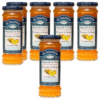 ST.DALFOUR 聖桃園 鳳梨芒果果醬 284g 法國原裝進口 無添加糖 天然健康 多種吃法, 6罐