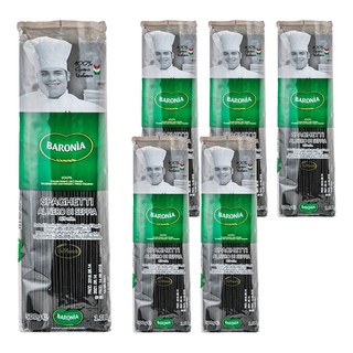 BARONIA 巴羅尼亞 墨魚麵 純天然小麥粉+3%墨魚汁 Q彈健康賣相佳, 500g, 6包