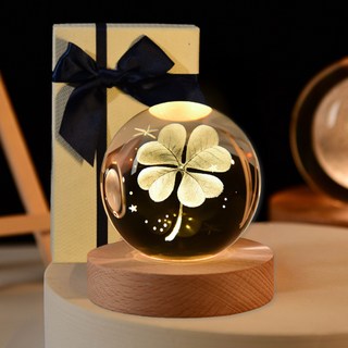 AROMood 現代感性水晶球氣氛燈 + 禮物盒, 四葉草