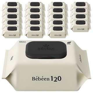 Bebeen 120 영유아물티슈 캡형, 50g, 120매, 20개