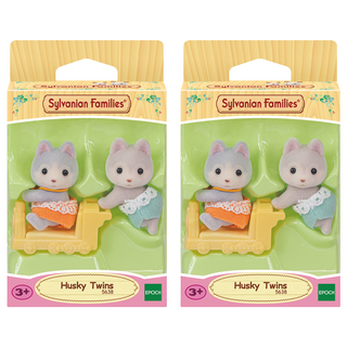 EPOCH Sylvanian Families 森林家族 哈士奇雙胞胎公仔 5638, 2個
