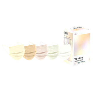 EYL'S 艾爾絲 五色成人平面醫療口罩, 香草奶油, 1盒, 50片