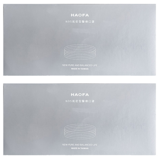 HAOFA 氣密型N95立體醫療口罩 防曬活性碳款 M, 30片, 2組, 蒼灰碳