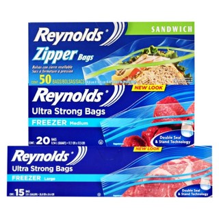 Reynolds 三明治夾鏈袋 小型 50入 + 冷凍用 中型 20入 + 大型 15入 組, 1套, 大(L)