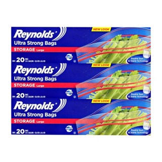 Reynolds 雙重鎖扣站立式冷藏保鮮袋, 大(L), 3個