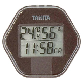 TANITA 塔尼達 溫濕度電子時鐘 TT-573 附日曆/支架/磁鐵功能, TT-573BR 咖啡色, 1個