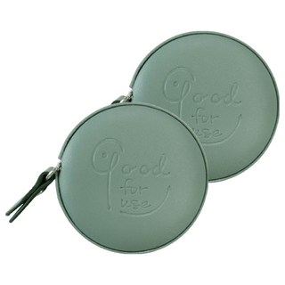 CCHING 青青文具 簡單生活系列 圓形皮革捲尺 綠色, 2個, 150cm