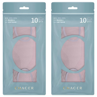CHACER 佳和口罩 成人4D立體醫用口罩, 櫻落雪粉, 10片, 2包