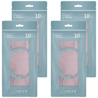 CHACER 佳和口罩 成人4D立體醫用口罩, 櫻落雪粉, 10片, 4包